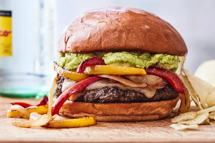 Meat and mushroom burger